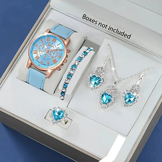 Fashion Quartz Watch and Jewellery Set