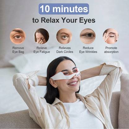 Electric Eye Massager Under-Eye Glasses Massager Eye Fatigue Relief Massager Red Light Relieves