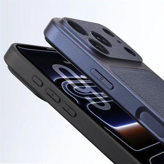 Leather Case For iPhone 15 14 13 17 Pro Max 14 16 Plus 17 Air Luxury Lens Protection