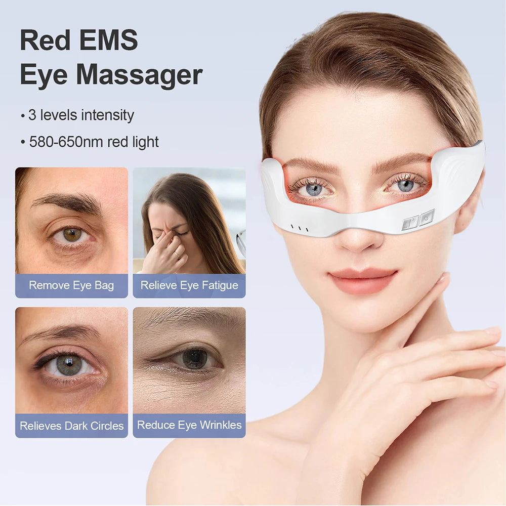 Electric Eye Massager Under-Eye Glasses Massager Eye Fatigue Relief Massager Red Light Relieves