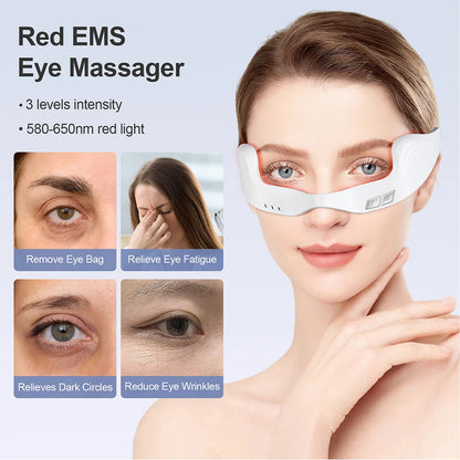 Electric Eye Massager Under-Eye Glasses Massager Eye Fatigue Relief Massager Red Light Relieves