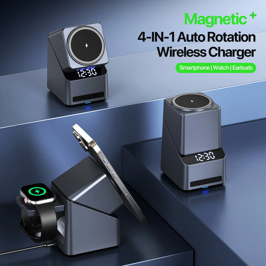 Magnetic 4 in 1 Auto Rotation Wireless Charger