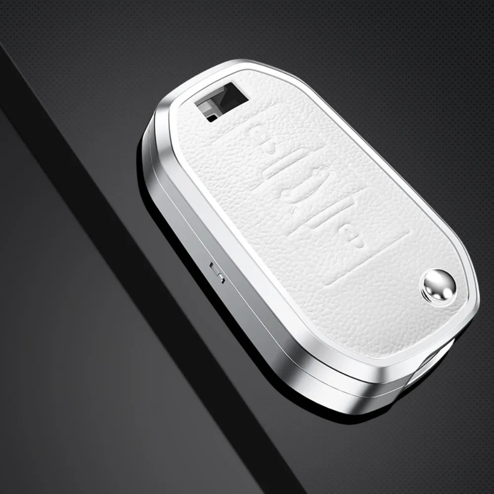 Alloy Leather Car Folding Key Case Full Cover