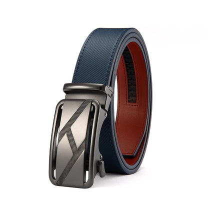 New Business Men's Alloy Square Buckle Belt Men's Luxury Designer High Quality Leather