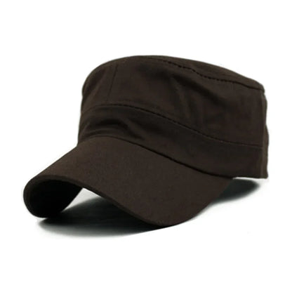 Military Hat for Men Women Summer Outdoor Breathable Flat Top Light Sun Protection Cap