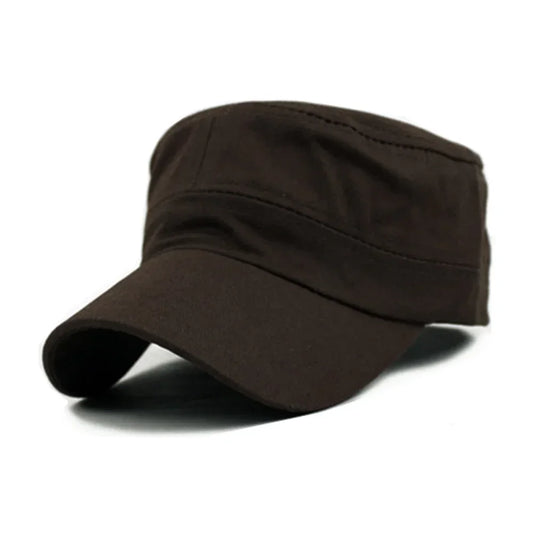 Military Hat for Men Women Summer Outdoor Breathable Flat Top Light Sun Protection Cap