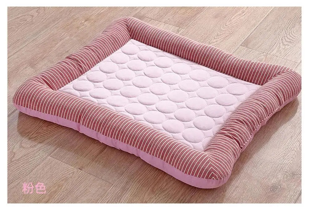 Pet Cooling Mat for Dogs & Cats – Breathable Ice Silk Pad, Machine Washable, S/M/L