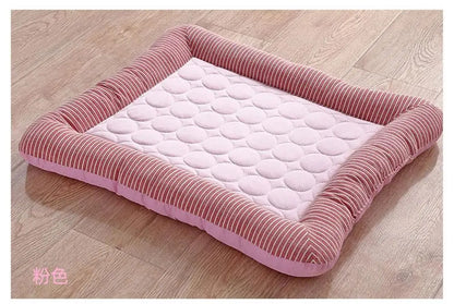 Pet Cooling Mat for Dogs & Cats – Breathable Ice Silk Pad, Machine Washable, S/M/L