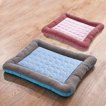 Pet Cooling Mat for Dogs & Cats – Breathable Ice Silk Pad, Machine Washable, S/M/L