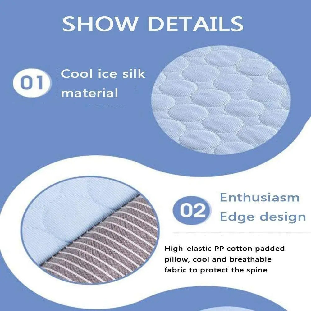 Pet Cooling Mat for Dogs & Cats – Breathable Ice Silk Pad, Machine Washable, S/M/L