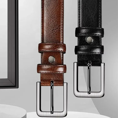 2pcs High Quality Leather Men's Belt for Casual and Business