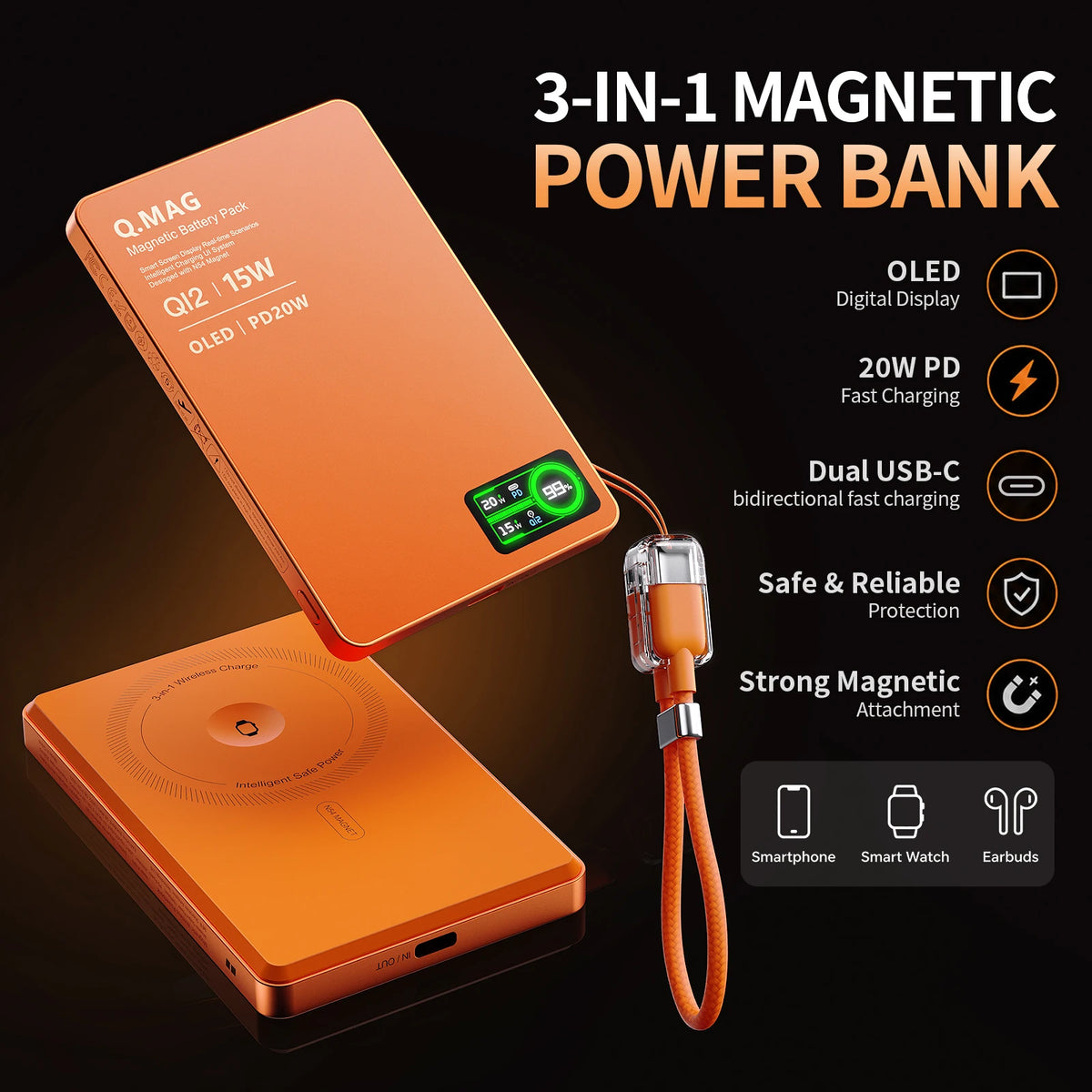 Wireless Magnetic Powerbank Fast Charing
