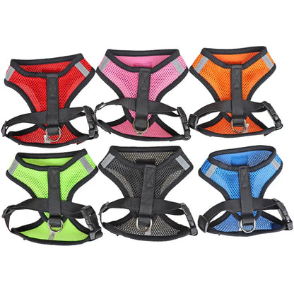 Cat Dog Harness with Lead Leash Adjustable Vest Polyester Mesh Breathable
